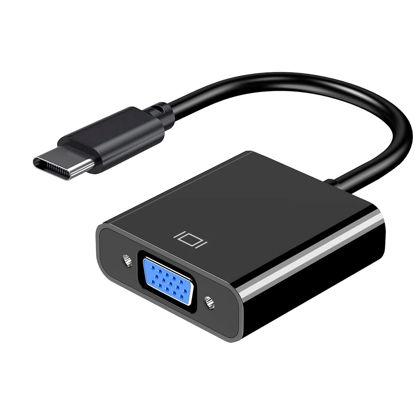 Picture of KUPOISHE USB C to VGA Adatper for Monitor, Thunderbolt 3 Multi-Display Video Converter Cable for MacBook Pro iPad Chromebook Surface and More Type C Laptop Tablet Android Phone