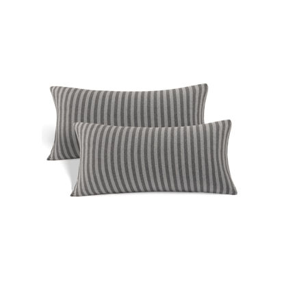 Picture of Jersey Knit Small Pillowcases - Mini Pillow Cases for Travel or Toddler Pillows Sized 12x16, 13x18 or 14x20, Ultra Soft Envelope Microfiber Pillowcases Set of 2, Gray/Black