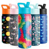 Picture of Simple Modern Kids Water Bottle with Straw Lid | Insulated Stainless Steel Reusable Tumbler for School, Girls, Boys | Summit Collection | 18oz, Tie-Dye