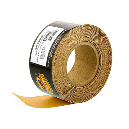 Picture of Dura-Gold Premium 150 Grit Gold PSA Longboard Sandpaper 20 Yard Long Continuous Roll, 2-3/4" Wide - Self Adhesive Stickyback Sandpaper for Automotive, Woodworking Air File Sanders, Hand Sanding Blocks