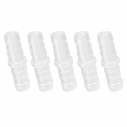 Picture of Quickun Plastic Hose Barb Fitting, 5/16" x 5/16" Barbed Splicer Mender Joint Adapter Union Fitting ( Pack of 5 )