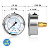 Picture of MEANLIN MEASURE 0~200Psi Stainless Steel 1/4" NPT 2.5" FACE DIAL Liquid Filled Pressure Gauge WOG Water Oil Gas Center Back Mount