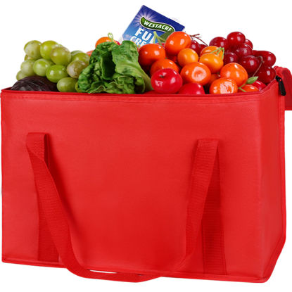 Picture of XXL Insulated Food Delivery Bag Red Cooler Bags Keep Food Warm Catering Therma for doordash Catering Cooler Bags Keep Food Warm Catering Therma Catering Shopper Accessories hot