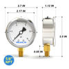 Picture of MEANLIN MEASURE 0~15Psi Stainless Steel 1/4" NPT 2.5" Single Scale FACE DIAL,Glycerin Filled Fuel Pressure Gauge,Liquid Filled Pressure Gauge WOG Water Oil Gas Lower Mount