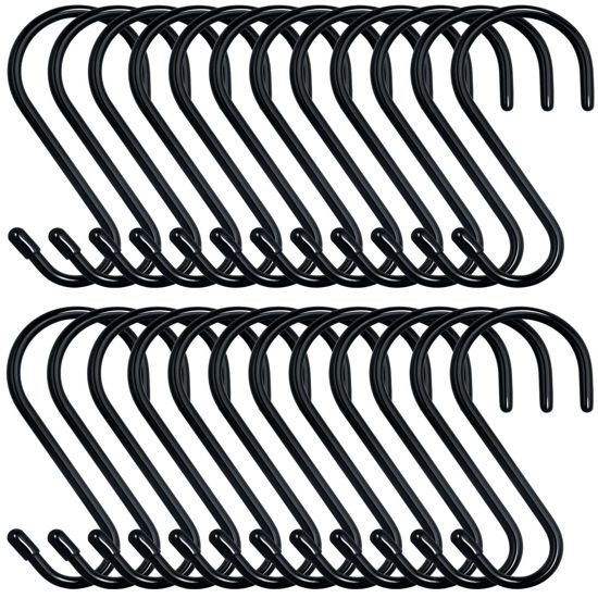 GetUSCart- 24 Pack 4 Inch Vinyl Coated S Hooks Heavy Duty Large S Hooks for  Hanging Plants,Black Rubber Coated S Hooks Non Slip Metal S Hanger for  Hanging Closet,Garden, Jeans Plants Jewelry