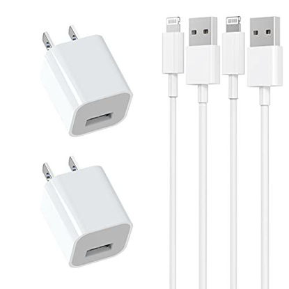 Picture of [Apple MFi Certified] iPhone Charger, Belcompany 2 Pack 3FT Lightning to USB Fast Charge Sync Transfer Cord & 2 Pack USB Wall Charger Travel Plug Compatible with iPhone 13/12/11/XS/XR/X 8/iPad/AirPods