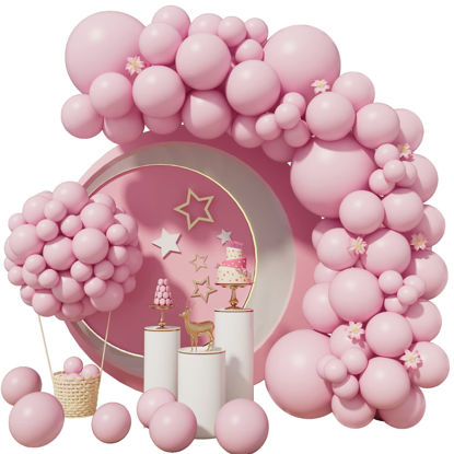 Picture of Pastel Pink Balloons 110Pcs Baby Pink Balloon Garland Arch Kit 5/10/12/18 Inch Latex Pink Balloons Different Sizes as Gender Reveal Baby Shower Birthday Wedding Valentine’s Day Party Decorations