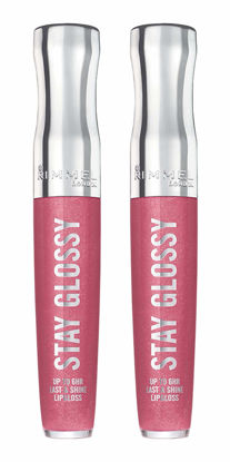 Picture of Rimmel Stay Glossy 6HR Lip Gloss, Stay My Rose, 0.18 Fl Oz (Pack of 2)