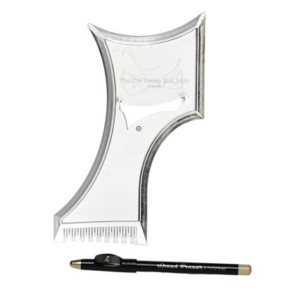 Picture of The Cut Buddy PLUS | Shaping + Styling Tool for Beard, Hairline, & Mustache | 100% Clear Timmer Guide + Bonus Pencil | As Seen on Shark Tank