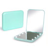 Picture of Kintion Compact Mirror with Light, LED Compact Travel Makeup Mirror, 1X/3X Magnification Lighted Pocket Mirror, 2-Sided, Portable, Folding, Handheld, Small Compact Mirror for Purses, Cyan