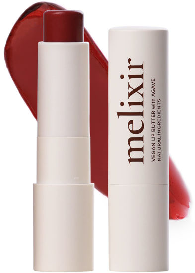Picture of Melixir Vegan Lip Butter #11 Autumn Rain(Tinted) (+11 more colors), Bee Free, Petrolatum Free, Deep Nourishing Plant-Based Vegan Chapstick, Vegan Lip Balm for Dry, Cracked and Chapped Lips, Moisturizing Lip Care Gift