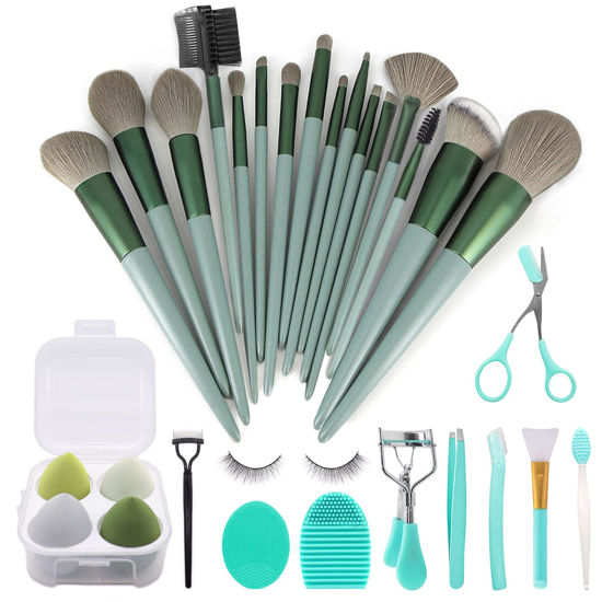 Picture of Makeup Brushes 30 Pcs Makeup Kit,Foundation Brush Eyeshadow Brush Make up Brushes Set (Green, 30 Piece Set Large)