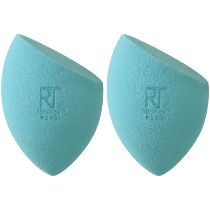 Picture of Real Techniques Miracle Airblend Makeup Sponge, Matte Makeup Blending Sponge, For Liquid, Cream, & Powder Products, Offers Medium To Full Coverage, Foundation Sponge, Packaging May Vary, 2 Count
