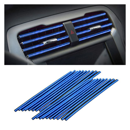 Picture of 8sanlione 20 Pieces Car Air Conditioner Decoration Strip for Vent Outlet, Universal Waterproof Bendable Air Vent Outlet Trim Decoration, Suitable for Most Air Vent Outlet, Car Accessories (Ice Blue)