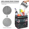 Picture of Vankor Car Trash Can for Cute, Bag Bin Hanging Waterproof Automotive Garbage Cans Leak Proof Vehicle Navy Floral