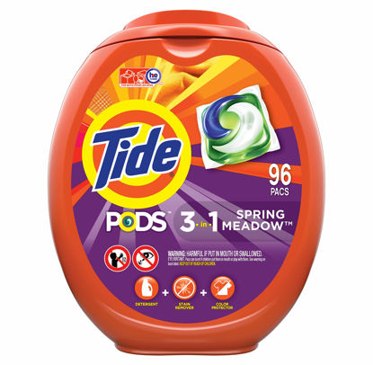 Picture of Tide PODS Laundry Detergent Soap PODS, High Efficiency (HE), Spring Meadow Scent, 96 Count