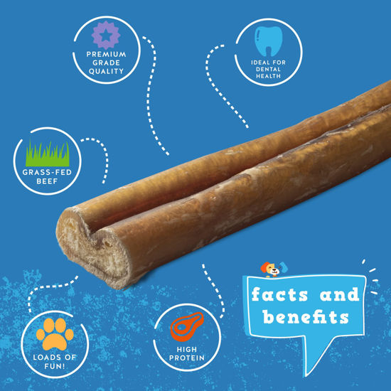 GetUSCart Jack&Pup 6" Thick Bully Sticks for Medium Dogs, Dog Bully