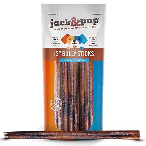 GetUSCart Jack&Pup Thick Bully Sticks 12 Inch Dog Bully Sticks for
