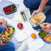 Picture of Bentgo Classic - All-in-One Stackable Bento Lunch Box Container - Modern Bento-Style Design Includes 2 Stackable Containers, Built-in Plastic Utensil Set, and Nylon Sealing Strap (Khaki Green)