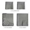 Picture of  King Size Sheet Set - Breathable & Cooling - Hotel Luxury Bed Sheets - Extra Soft - Deep Pockets - Easy Fit - 4 Piece Set - Wrinkle Free - Comfy - Fitted Sheets - Heathered Grey Bed Sheets - 4PC