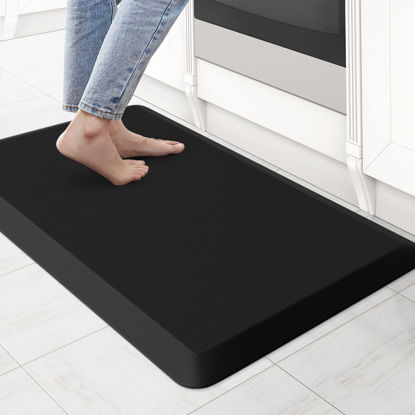 Picture of KitchenClouds Kitchen Mat Cushioned Anti Fatigue Kitchen Rug Non Slip Standing Mat Comfort Floor Mats for Sink Office (17.3"x28"- 0.75inch,Black)