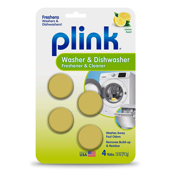 Picture of Plink-9024 Summit Brands Washer and Dishwasher Freshener Cleaner, 4 Tabs, Yellow, 1 Count (Pack of 4)