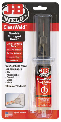 Picture of J-B Weld ClearWeld 5 Minute Epoxy, Clear, 14ml w/Static Mixer, (50114H)
