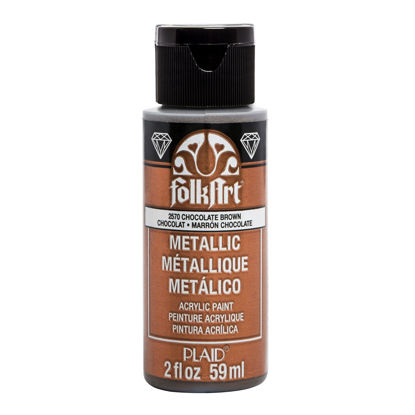 Picture of FolkArt 2570 Metallic Paint, 2 fl oz, Chocolate Brown 2 fl oz