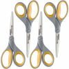 Picture of Westcott 17598 8-Inch Titanium Scissors For Office and Home, Yellow/Gray, 4 Pack