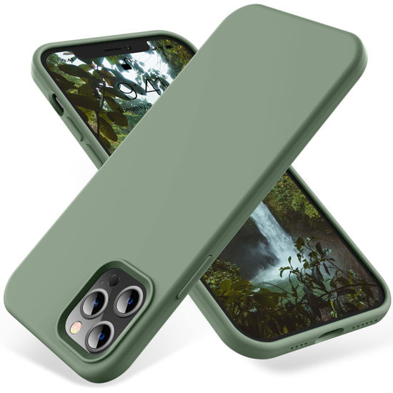 Picture of OTOFLY Designed for iPhone 12 Pro Max Case,[Silky and Soft Touch Series] Premium Soft Liquid Silicone Rubber Full-Body Protective Bumper Case for iPhone 12 Pro Max 6.7 inch,Calke Green