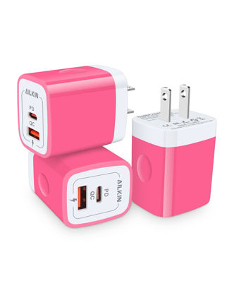 Picture of 3Pack USB C Wall Charger for iPhone 13/13 Mini/13 Pro Max/12/12 Pro/12 Pro Max Cube, AILKIN 20W PD Type C Quick Power Adapter USBC Block Box Plug for Samsung S21 S20 Note 20 Fold3 Z Flip3 UBS-C Plug