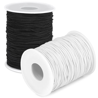 Picture of Elastic String Cord, Selizo 2 Pack Stretchy String for Bracelets, Necklace, Beading, Jewelry Making and Sewing (1.2 MM, 109 Yards, Black & White)