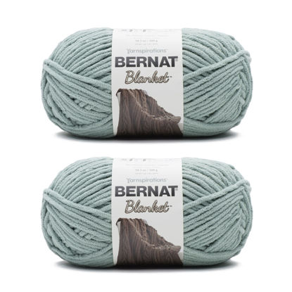 Picture of Bernat Blanket Misty Green Yarn - 2 Pack of 300g/10.5oz - Polyester - 6 Super Bulky - 220 Yards - Knitting/Crochet