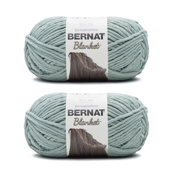 Picture of Bernat Blanket Misty Green Yarn - 2 Pack of 300g/10.5oz - Polyester - 6 Super Bulky - 220 Yards - Knitting/Crochet