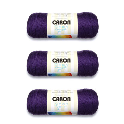 Picture of Caron Simply Soft Purple Yarn - 3 Pack of 170g/6oz - Acrylic - 4 Medium (Worsted) - 315 Yards - Knitting/Crochet