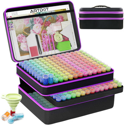 Picture of ARTDOT 420 Slots Diamond Painting Storage Accessories for Art Kits, Shockproof Jars for Jewelry Beads Rings Charms Glitter Rhinestones