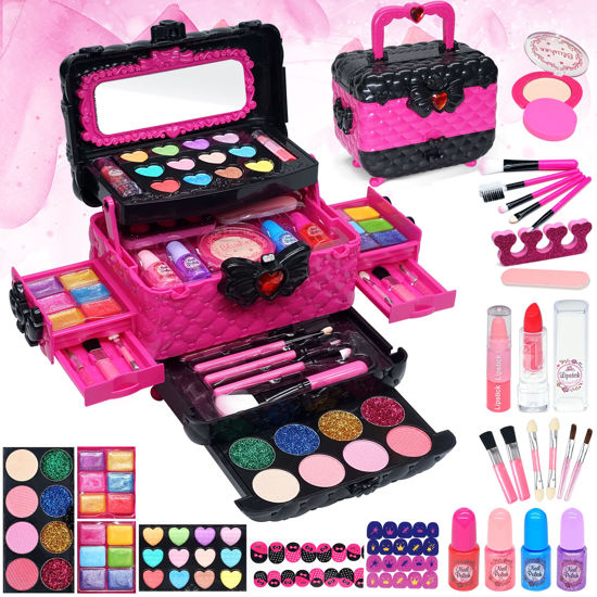 Toys for 3 4 5 6 7 Year Old Girls Kids Makeup Kit For Girl Cosmetic Bag  Pink New