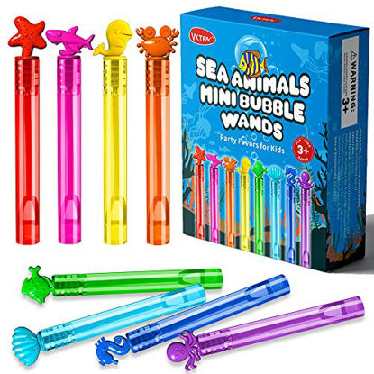 Picture of VKTEN 32Pcs Sea Mini Bubble Wands Assortment 8 Styles 8 Colors Bubble Party Favors for Kids, Bubbles for Kids, Themed Birthday Party Favors, Classroom Prizes Summer Outdoor Gifts for Girls Boys