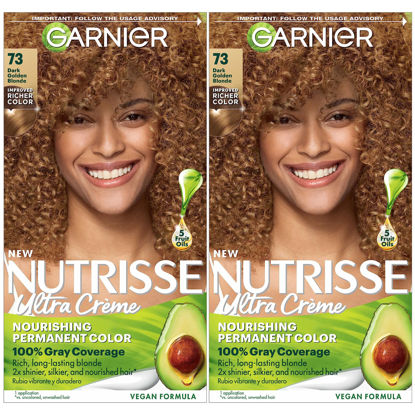 Picture of Garnier Hair Color Nutrisse Nourishing Creme, 73 Dark Golden Blonde (Honey Dip) Permanent Hair Dye, 2 Count (Packaging May Vary)