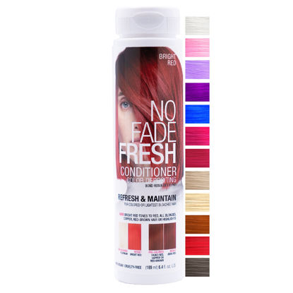 Picture of No Fade Fresh Bright Red Hair Color Depositing Conditioner with BondHeal Bond Rebuilder - Maintain & Refresh Bright Red Color, Deep Conditioner Hair Mask - Sulfate, Paraben & Ammonia Free 6.4 oz