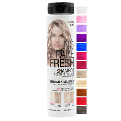 Picture of No Fade Fresh Hair Color Depositing Shampoo with BondHeal Bond Rebuilder - Maintain & Refresh Color, Temporary Hair Color Dye - Sulfate, Paraben, and Ammonia Free (Natural Blonde)