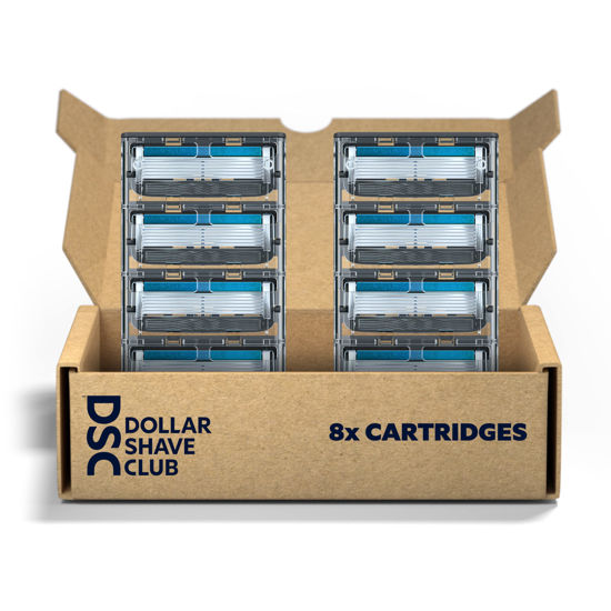 Picture of Dollar Shave Club | 6 Blade Club Series Razor Refill Cartridges, 8 Count | Precision Cut Stainless Steel Blades with a Built-in Trimmer Blade | NOT COMPATIBLE WITH HERITAGE/EXECUTIVE RAZOR HANDLES