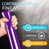 Picture of Hula Home Continuous Spray Bottle (10.1oz/300ml) Empty Ultra Fine Plastic Water Mist Sprayer - For Hairstyling, Cleaning, Salons, Plants, Essential Oil Scents & More - Purple