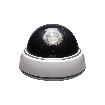 Picture of SABRE Fake Dome Security Camera, Flashing Red Light For Nighttime Visibility, Realistic Design Deters Intruders, Battery Operated, No Wiring Required, Fake Dummy Camera, White