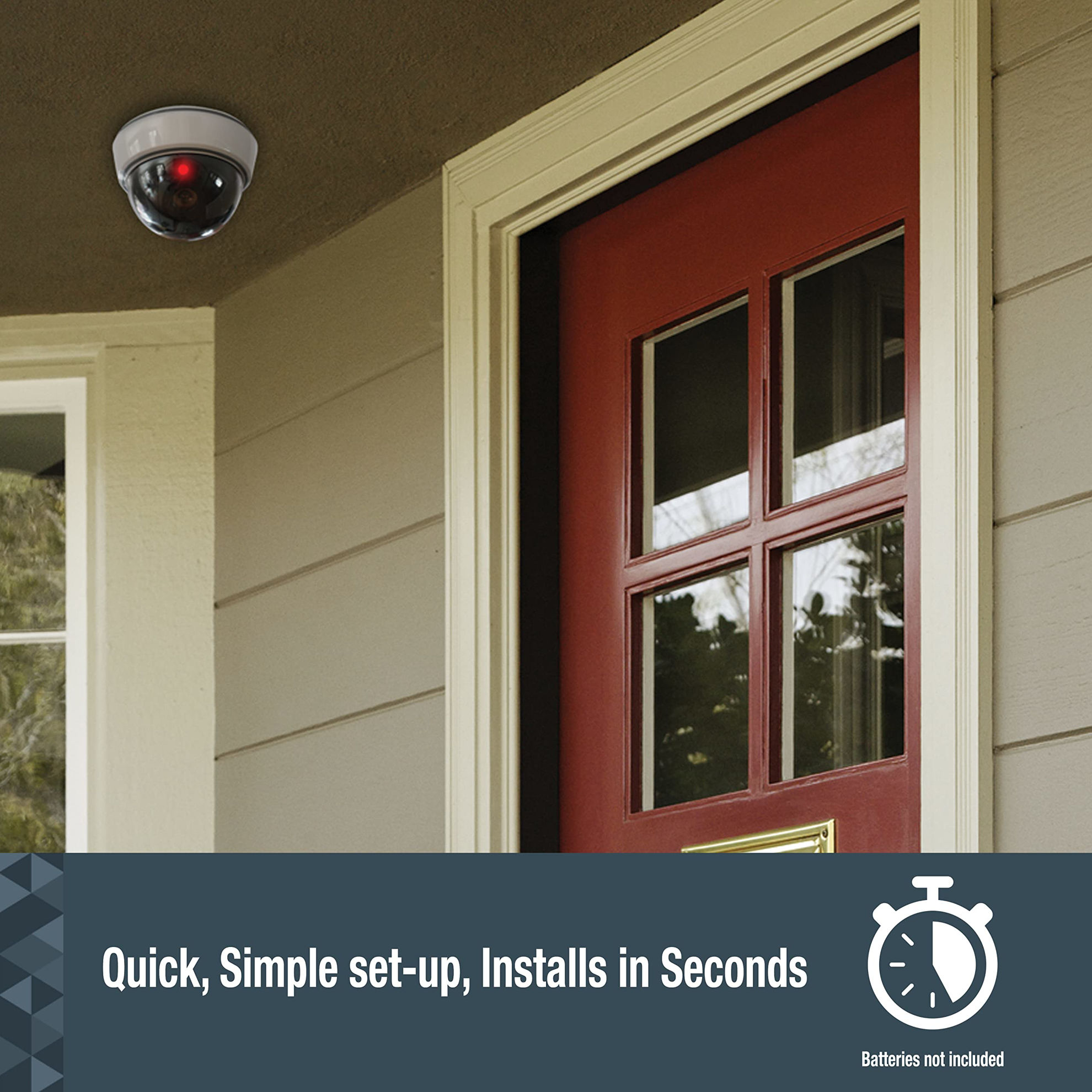 GetUSCart SABRE Fake Dome Security Camera, Flashing Red Light For
