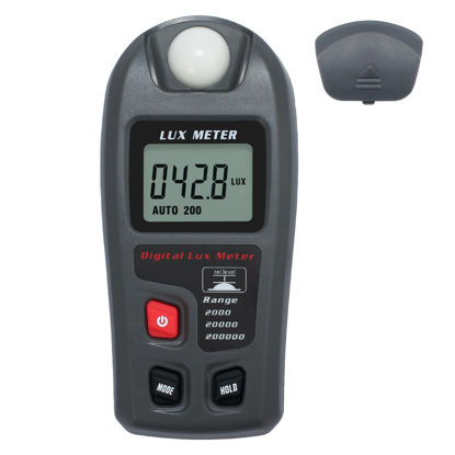 Picture of Proster Digital Luxmeters Illuminance Light Meter Luminometers Lux Light Meter Photometers High Accuracy ±4% Lux Meter with LCD Display Range 0.1-200000 Lux/0.01-20000 Fc