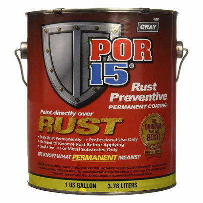 Picture of POR-15 Rust Preventive Coating, Stop Rust and Corrosion Permanently, Anti-rust, Non-porous Protective Barrier, 128 Fluid Ounces, Gray