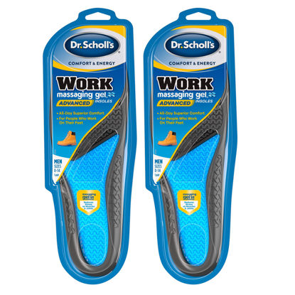 Picture of Dr. Scholl's Work Insoles (Pack ) // All-Day Shock Absorption And Reinforced Arch Support That Fits In Work Boots And More (For Men's 8-14, Also Available For Women's 6-10) 1 Pair (Pack of 2)