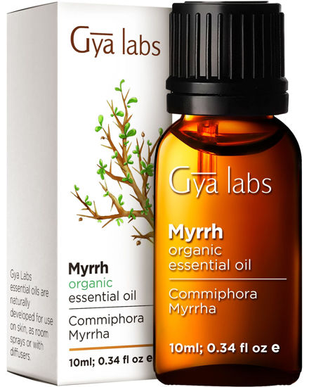 Picture of Gya Labs Myrrh Essential Oil Organic for Skin - 100% Natural Myrrh Essential Oils Organic for Diffuser - Organic Myrrh Essential Oil for Hair, Candle Making & Massage (0.34 fl oz)