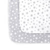 Picture of Mini Crib Sheets, 2 Pack Pack and Play Sheets, Stretchy Playard Fitted Sheet, Compatible with Graco Pack n Play, Soft and Breathable Material, Grey & White
